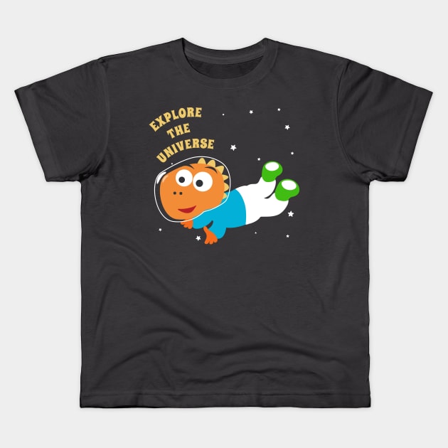 Cute dinosaur astronaut. Kids T-Shirt by KIDS APPAREL